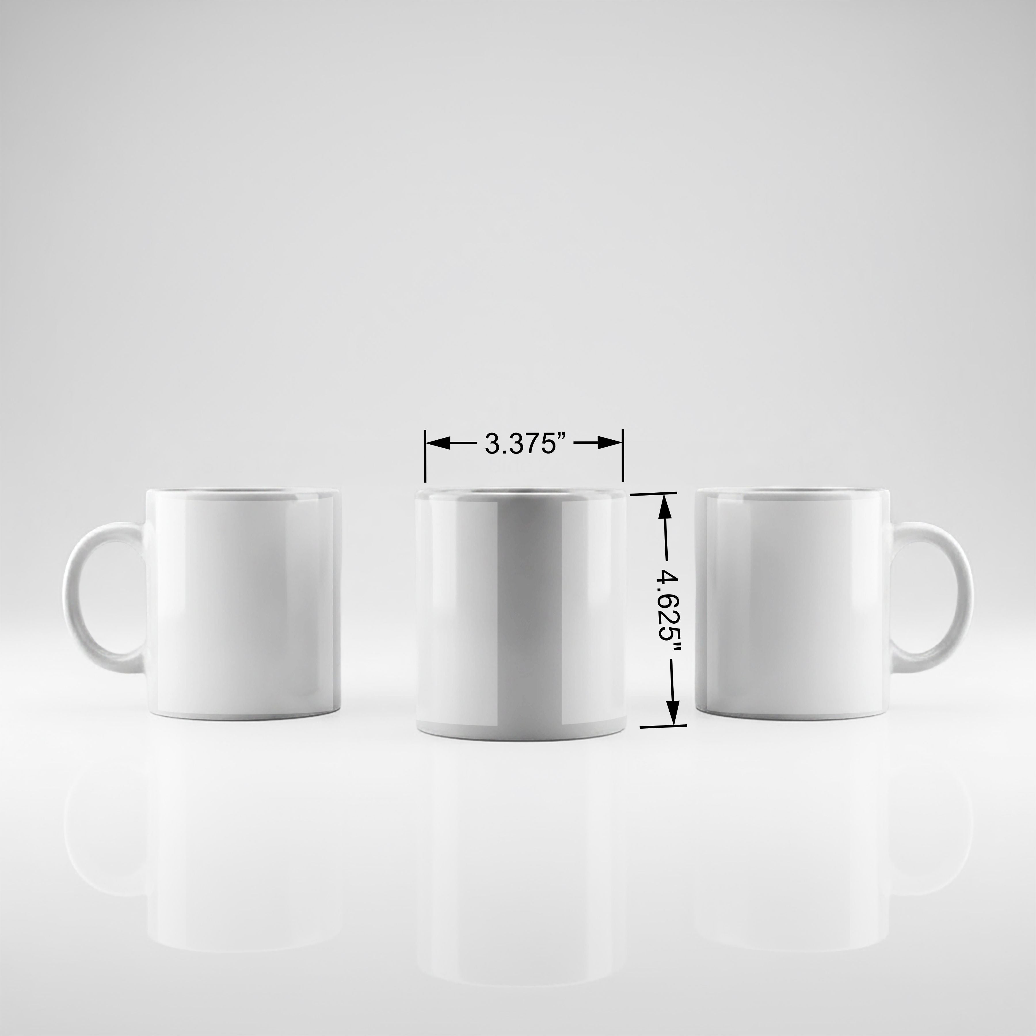 Technical drawing of mug by The Legacy Line showing dimensions and construction details