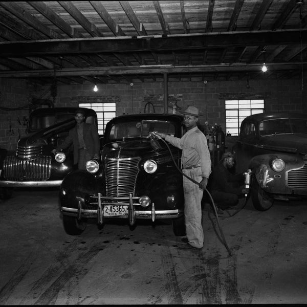 Inside the Williams repair shop on Union Avenue in Memphis, work and community came together. Ernest Withers often photographed everyday Black businesses like this one — capturing the pride of ownership and craftsmanship that built Memphis’ Black economy during segregation.
