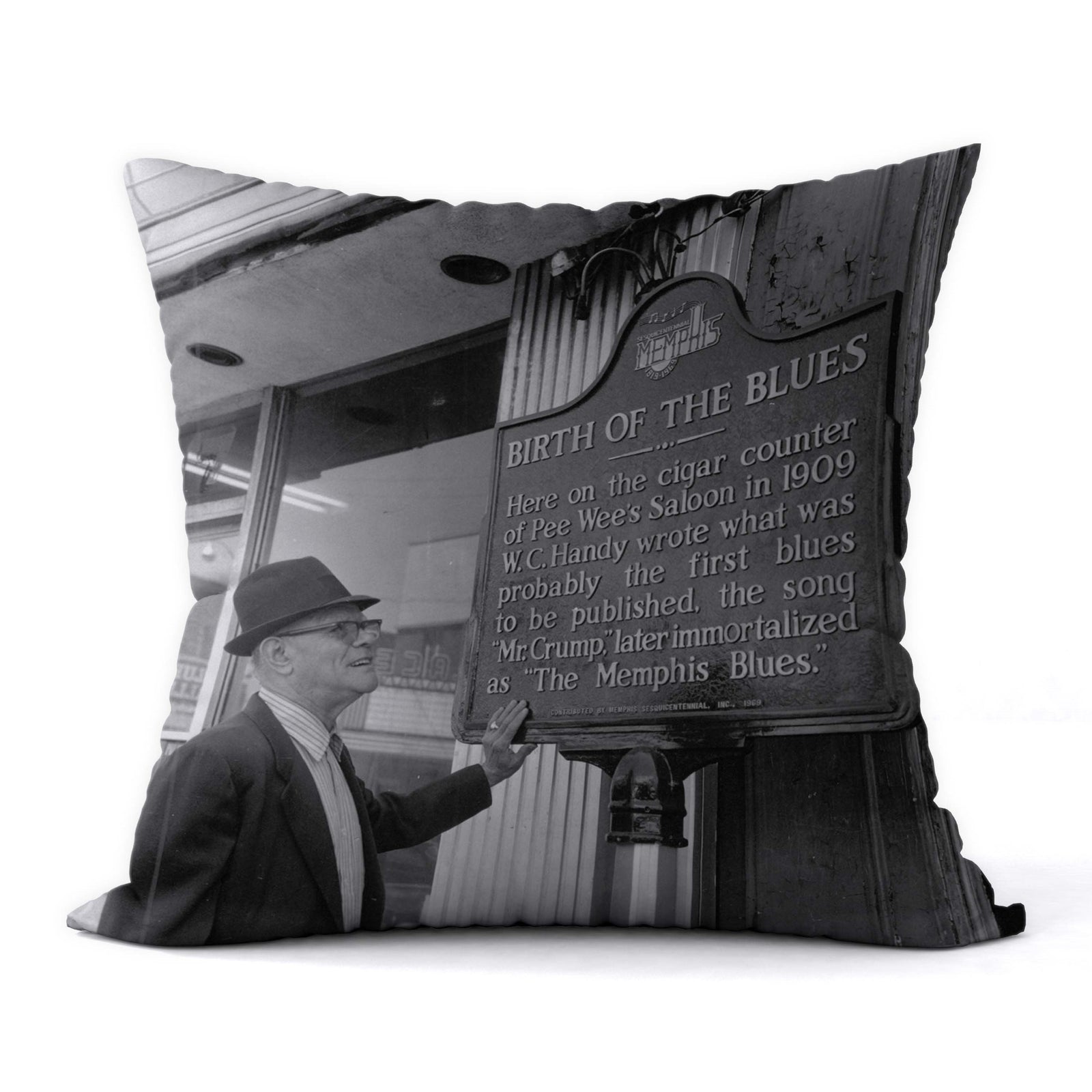 In 1912, W.C. Handy composed 'Memphis Blues,' a song that earned Memphis its title as 'Home of the Blues'. This photo capt...